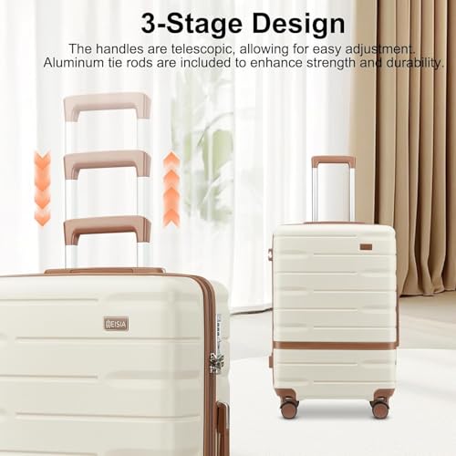 Luggage Sets with TSA Lock Hardside PC+ABS Carry On expandable Suitcase with Spinner Wheels Lightweight Rolling Travel Luggage Sets with YKK (4 Count)