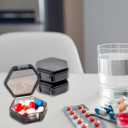 Small Pill Case Travel Pill Box Cute Pill Organizer for Purse Portable Daily Medicine Organizer 1 Compartment Pill Holder for Vitamins (3 Count)