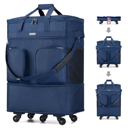 Expandable Collapsible Luggage with Wheels Suitcase Luggage Rolling Travel Bag Duffel Bag for Men Women Lightweight Suitcase Large Capacity with Spinner Wheel