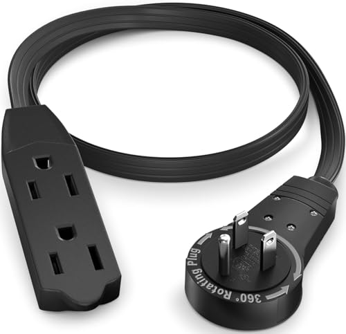 1 Ft UL 360° Rotating Flat Plug Extension Cord