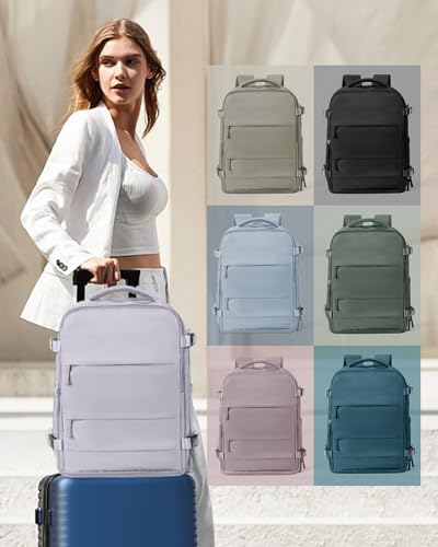 Large Travel Backpack Carry On for Women Man Gym Backpack with Laptop Compartment Mochila de Viaje Teacher Personal Item Backpacks Rucksack Airplane Accessories Must Haves Purple