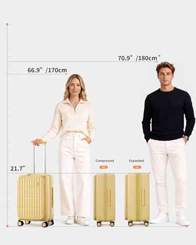 Expandable Top Open Carry On Luggage 22x14x9 Airline Approved