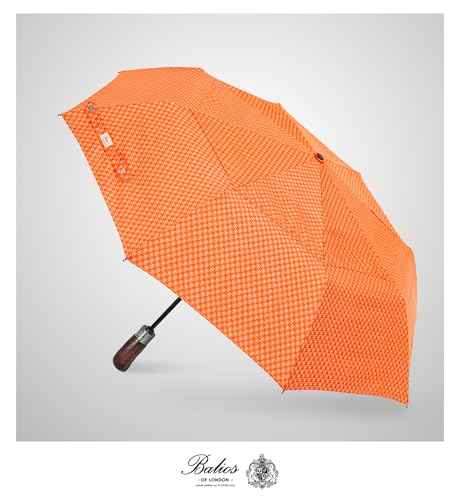 Folding Umbrella Real Wood Handle Pimlico Red Orange