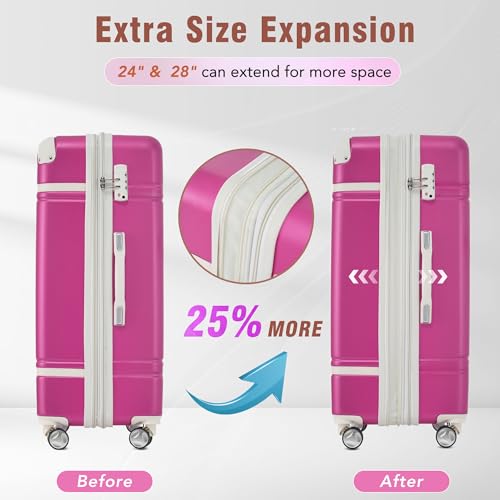 Suitcase Set 28 IN Expandable Luggage with TSA Lock Spinner Wheels (3 Count)