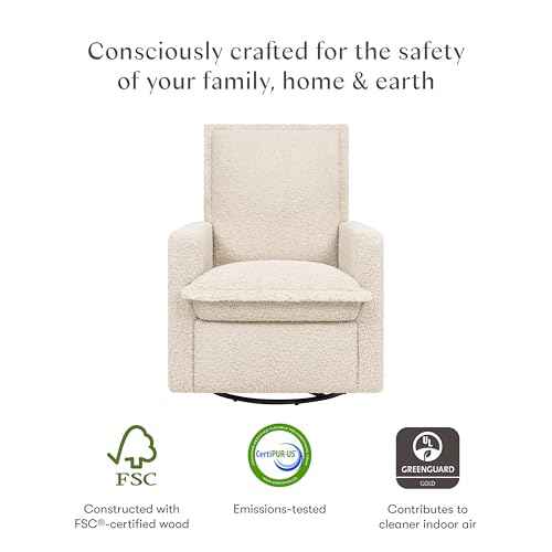 Cali Flange Recliner and Swivel Glider in Almond Teddy Loop