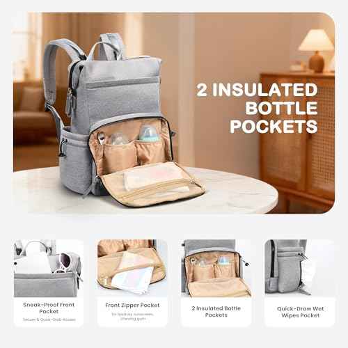 Neoprene Diaper Bag Backpack with Changing Pad
