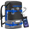 30/40/55L Waterproof Dry Backpack & Phone Case - 2XL Floating Dry Bag for Kayaking, Travel, Hiking, Fishing, Camping, Motorcycles & Beach, Heavy-Duty Roll Top Men/Women (Black/Grey/Blue)