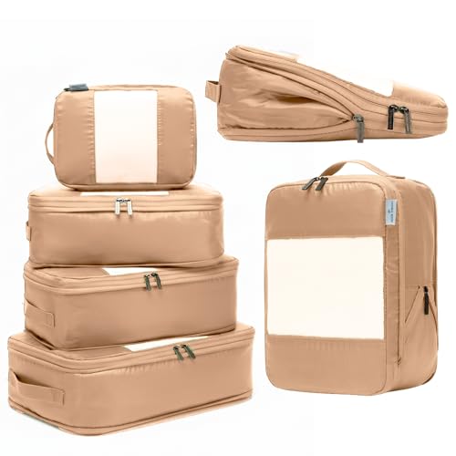 6 Pack Large Compression Packing Cubes for Travel (6 Count)