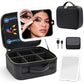 Makeup Bag with Magnetic Detachable Lighted Mirror 360° Swivel Angle