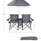 Double Camping Chair with Umbrella