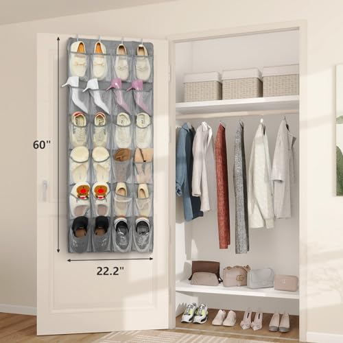 2 Pack Over the Door Shoe Organizer Hanging Shoe Organizer for Closet (2 Count)