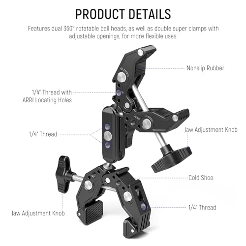 Double Super Clamp Camera Mount with Magic Arm