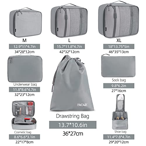 8 Set Packing Cubes Luggage Packing Organizers for Travel Accessories