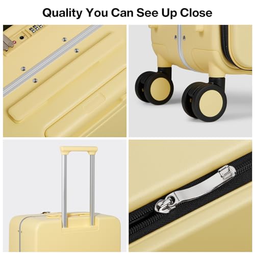 24 Inch Checked Luggage PC Hard Shell Suitcase Top Opening Aluminum Frame Travel Suitcases with Wheels