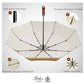 Folding Umbrella Lux Hardwood Handle Pimlico Mustard Navy