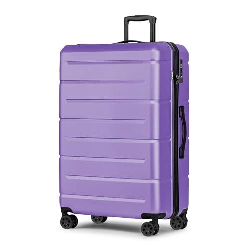 Large Suitcases with Wheels Hardshell 28 Inch Luggage TSA Approved Big Checked Luggage Durable Travel Rolling Suitcase for Women Lt Purple