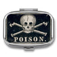 Metal 2 Compartment Pill Organizer Travel Friendly Portable Compact Pill Box Cute Pill Case to Hold Vitamins