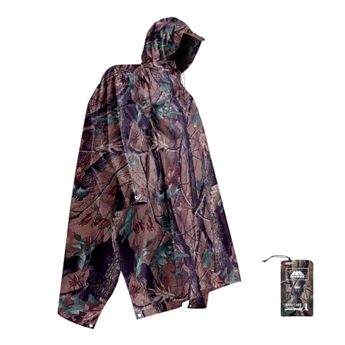 Hooded Rain Poncho for Adult with Pocket Waterproof Lightweight Unisex Raincoat for Hiking Camping Emergency