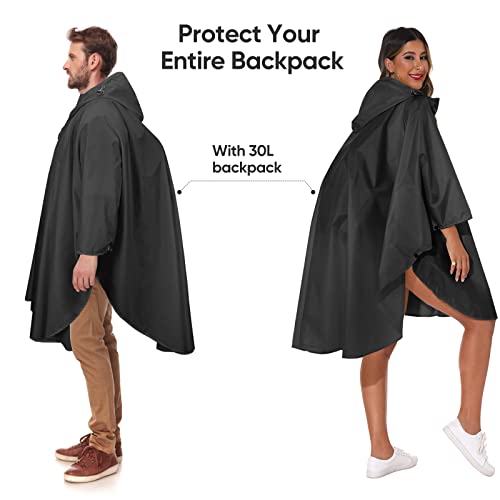 Rain Poncho for Adults with Zipper