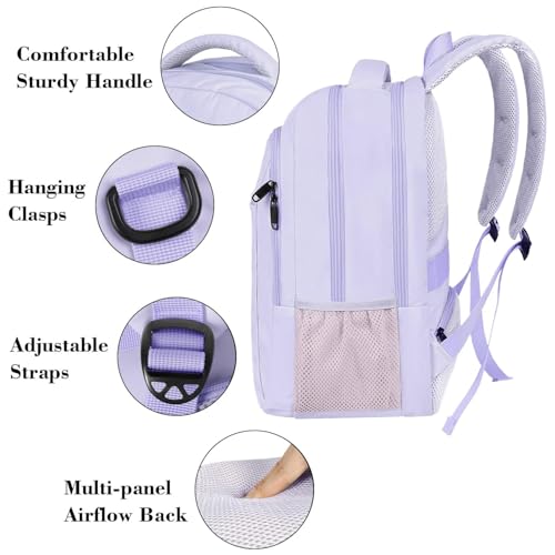 Purple Cute Laptop Backpack for Girls