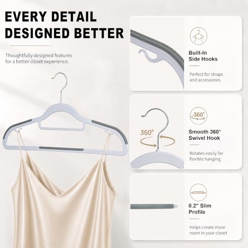 50 Pack Plastic Clothes Hangers (50 Count)