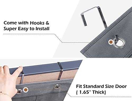 2 Packs Over The Door Hanging Closet Shoes Holder Organizer Shoe Storage Shoe Rack with 6 Pockets (2 Count)
