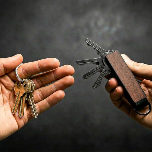Metallic Aluminum Wooden Key Organizer holder Keychain