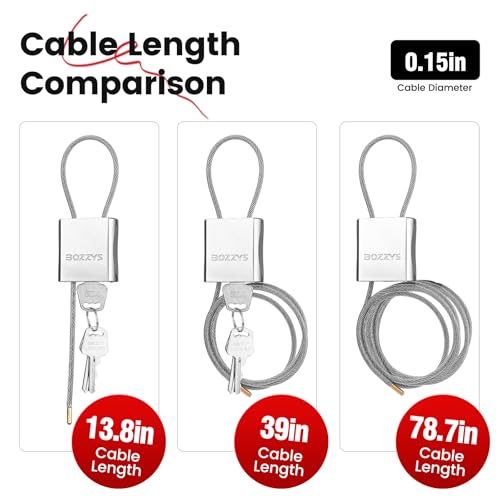 Cable Padlock with 3 Keys