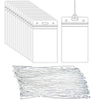50 Pcs Clear Luggage Tags Bag Tags Holder Identification ID Card Badge Holder with 50 Pcs Clear Luggage Tag Loop Straps for Business Travel and Office Supplies (50 Count)