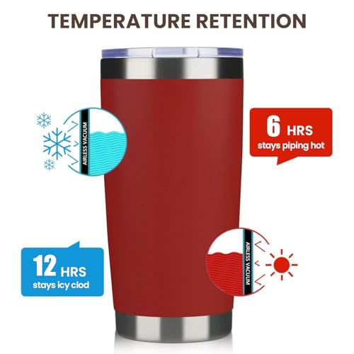 20oz Tumbler 12 Pack Double Wall Vacuum Insulated Travel Mug Bulk (12 Count)