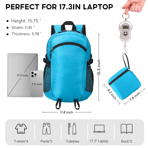 Small Hiking Backpack 15L Travel Lightweight Hiking Packable Daypack Water