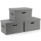 Medium 15" 21 Quart Collapsible Stackable Storage Bins with Lids (3 Count)