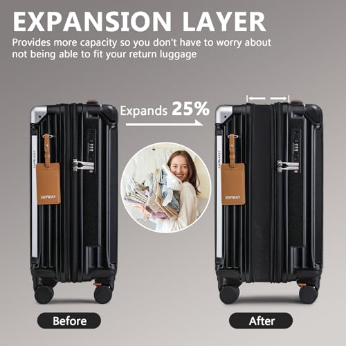 20in Carry On Luggage with Cup Holder and USB Port (2 Count)