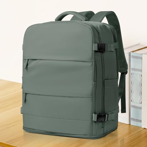 Large Travel Backpack Carry On for Women Man Waterproof Gym Backpacks Mochila de Viaje Teacher Travel Bag Essentials Personal Item Backpack Rucksack Airplane Accessories Must Haves Olive Green