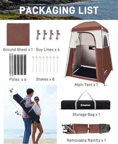 Oversize Space Privacy Camping Outdoor Shower Enclosure Portable Shower Tent for Camping 1 Room Brown Changing Tent Dressing Room