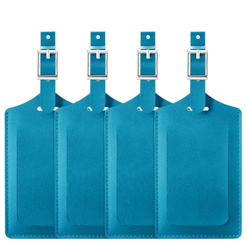 8 Pack Leather Luggage Tags for Suitcases Travel Tag (8 Count)
