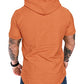Mens Fashion Hoodies Sport Pullover Solid Color Shirt Workout Lightweight Tops Orange XX