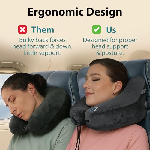 Air Inflatable Neck Pillow for Traveling on Plane