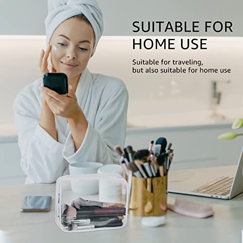 4Pcs Crystal Clear PVC Travel Toiletry Bag Kit for Women Men (4 Count)