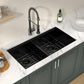 33 Inch Matte Black Double Bowl Kitchen Sinks