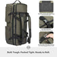 45/80/100L U-Zip Rolling Duffel Bag with Wheels, X-Large Durable Travel Duffle + Toiletry Bag, Lay-Flat Opening, Packable w/Shoulder Straps- Use as Luggage or Backpack, Men/Women (Green)