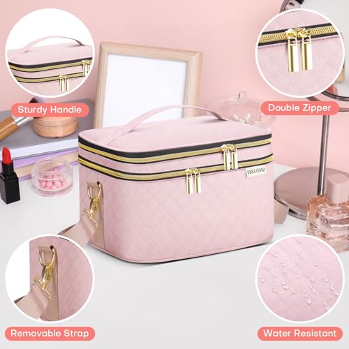 Double Layer Travel Makeup Bag Women