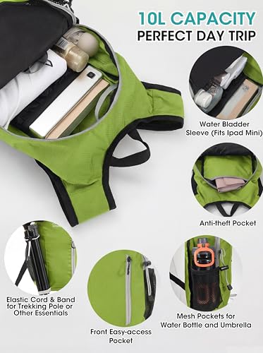 Foldable Small Hiking Backpack with 3 Strap Pockets