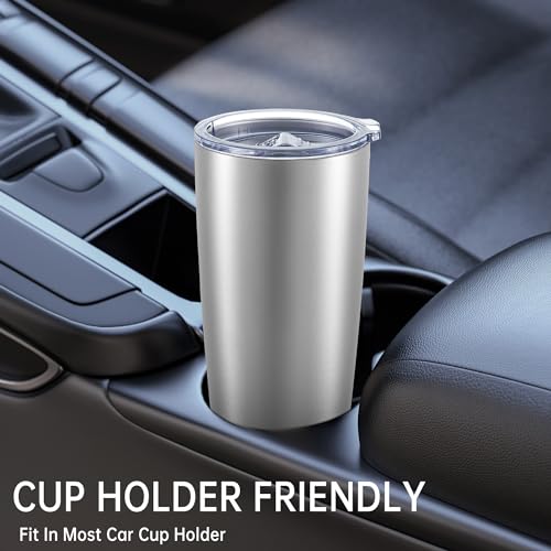 20 oz Tumblers Bulk Stainless Steel Tumbler with Lid Double Wall Vacuum Insulated Coffee Mug 20oz Powder Coated Cup for Hot and Cold Drinks (12 Count)