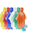 Disposable Adult Rain Ponchos Clear Emergency Raincoat (6 Count)