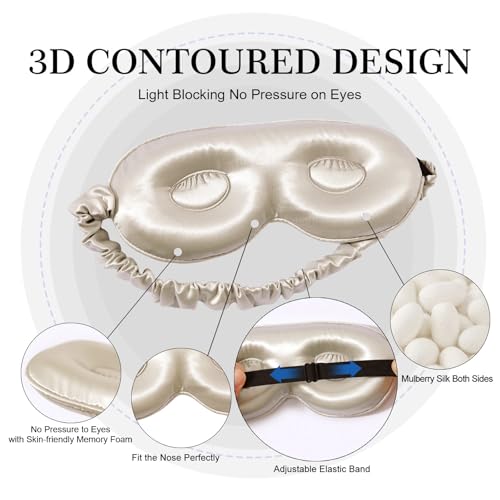 Adjustable 22 Momme 100% Pure Mulberry Silk Sleep Mask
