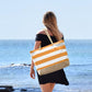 Beach Bag Initial Beach Tote with Makeup Bag for Travel