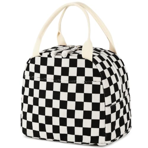 Lunch Bag for Women Men Cute Corduroy Lunch Tote Bags Reusable Insulated Lunch Box Large Capacity Reusable Insulated Cooler for Work Picnic or Travel