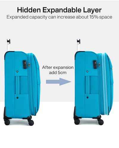 24 Inch Expandable Luggage Large Suitcases with Wheels Softside Checked Luggage Rolling Suitcase with Lock Lightweight Travel Luggage for Men and Women 24 Inch Luggage