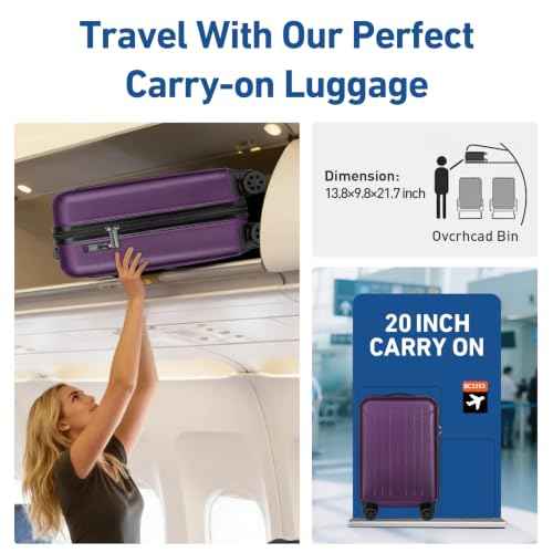 Carry on luggage 22x14x9 Airline Approved Suitcase